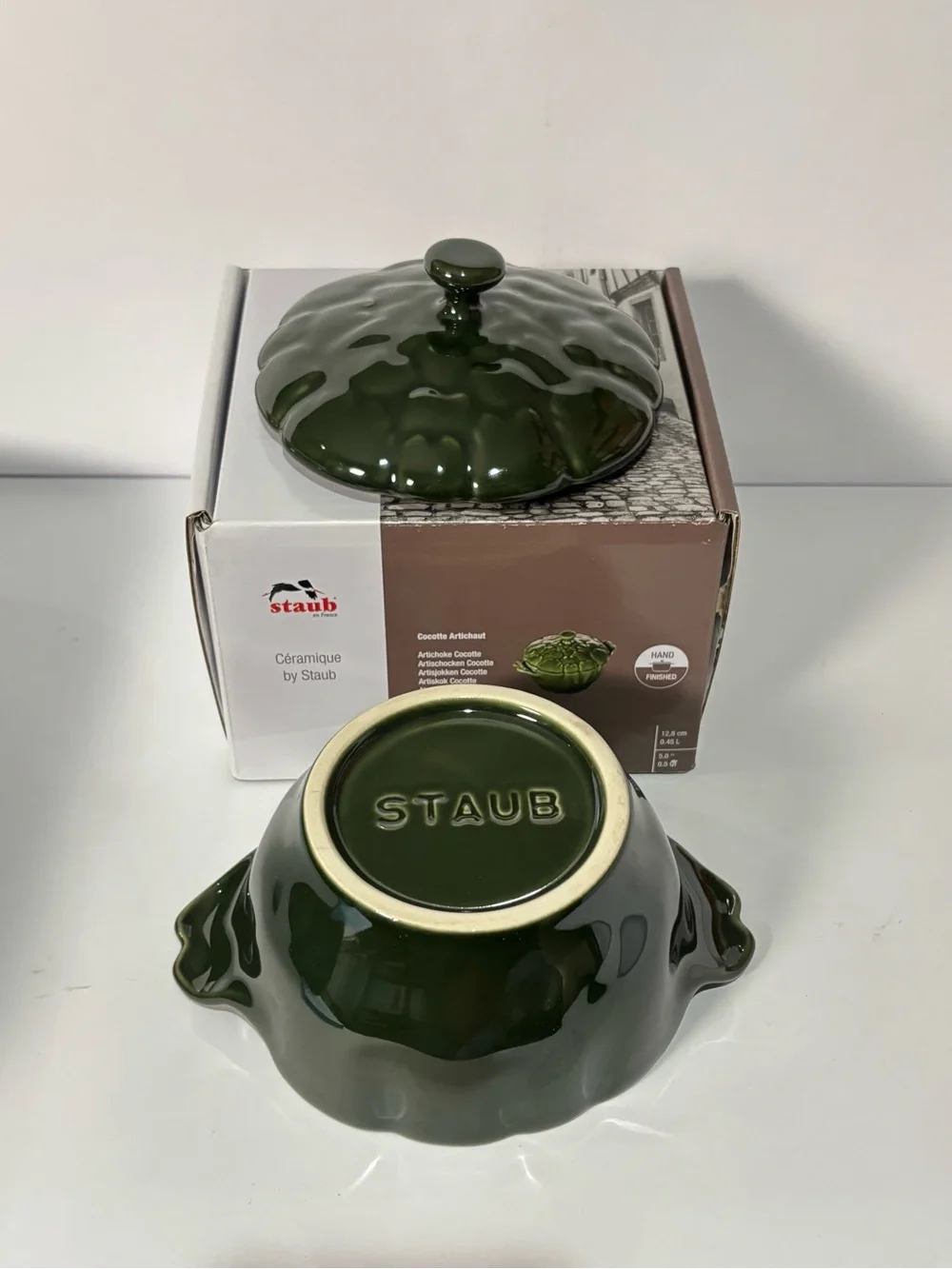 Staub Dark Green Artichaut Ceramic Cocotte